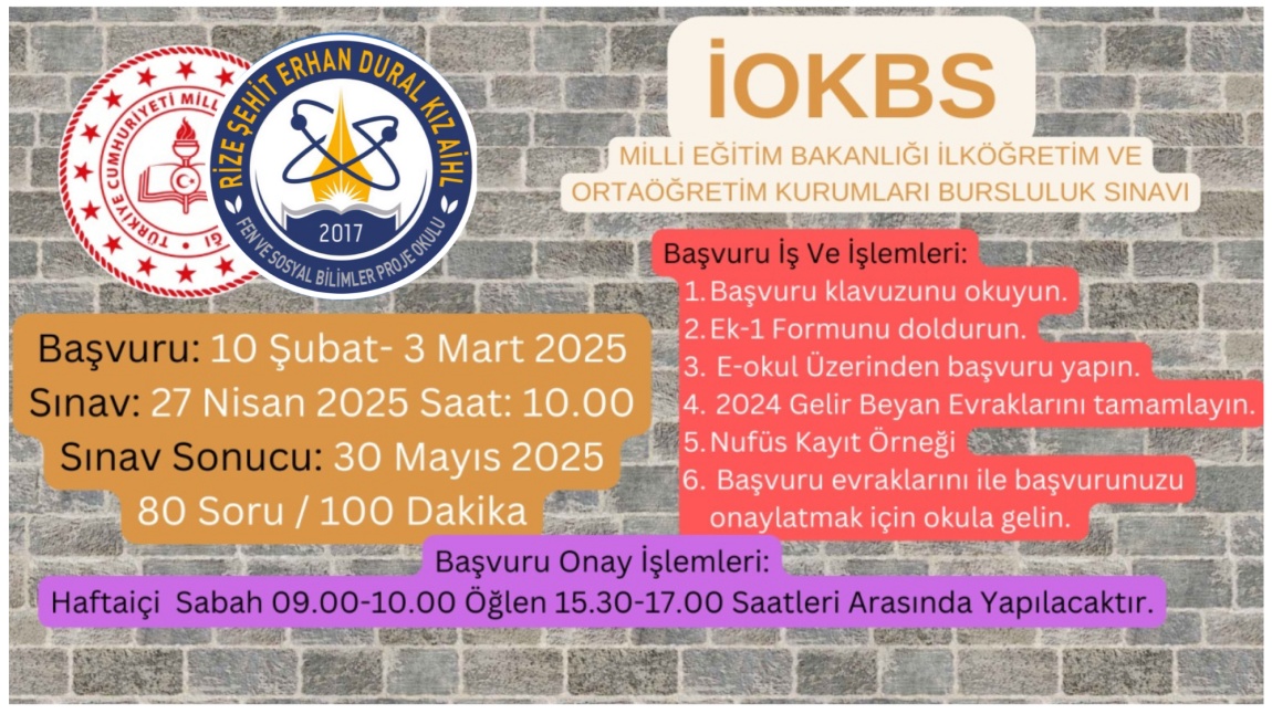 2025 BURSLULUK SINAVI İŞ VE İŞLEMLERİ